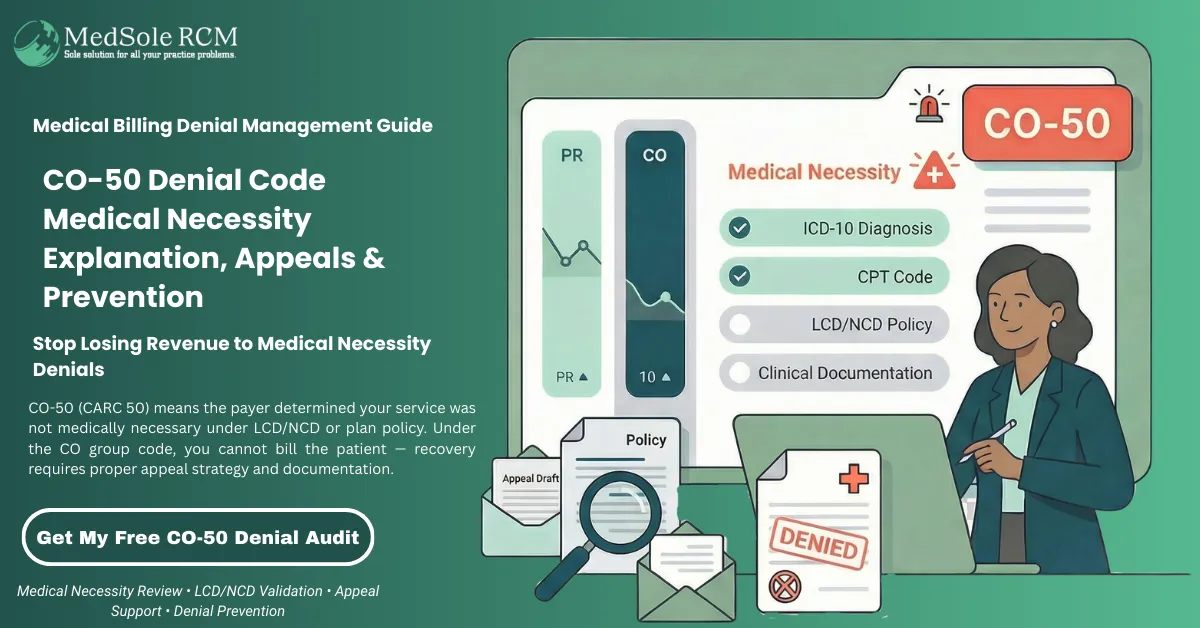 CO-50 Denial Code: Description, Causes & Solutions [2026]